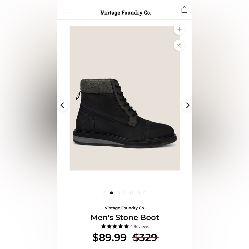 Navy / Gray Vintage Foundry Boots 9.5 - Suede Leather Upper